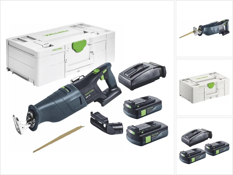 RSC 18 EB-Basic accu-reciprozaag 18 V borstelloos + 2x accu 3,0 Ah + oplader + Systainer by Festool – product image