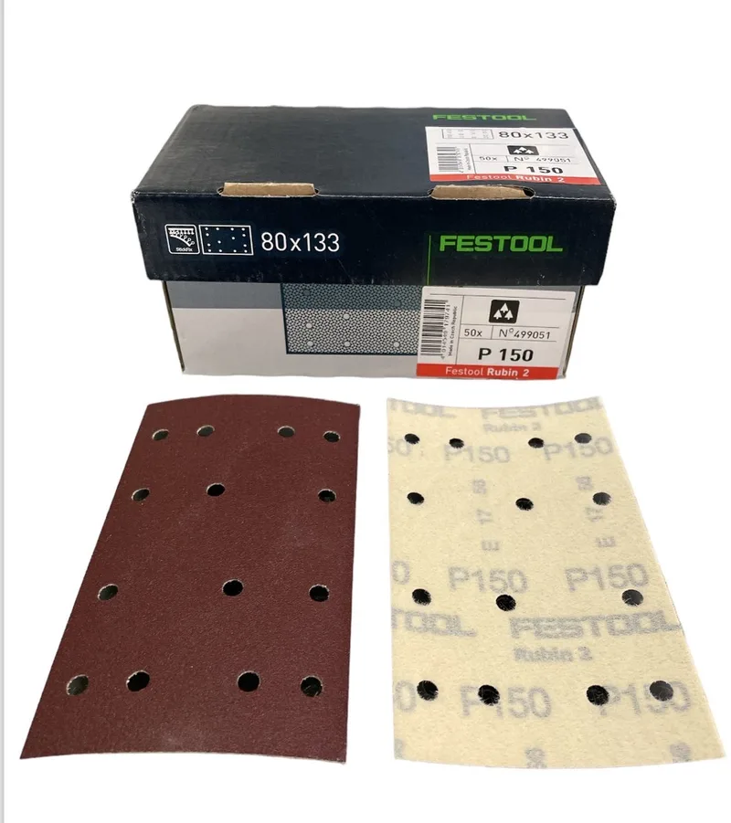Rubin 2 Schuurpapier - art. 499051 - P150 - 80mm x 133mm - Prijs per doos ( inhoud 50 stuks) de Festool – image du produit