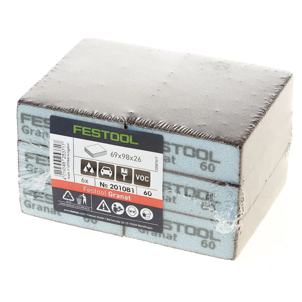 Schuurspons 69x98x26 6st P60 201081 fra Festool – produktbillede