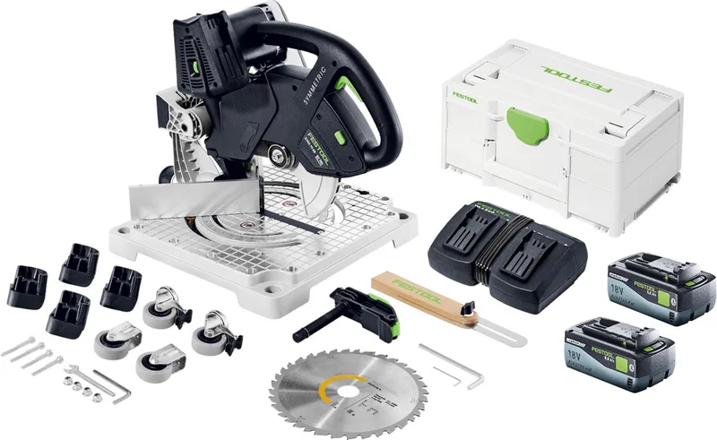 SYMC 70 Basic SYMMETRIC accu-freeszaag 36 V ( 2 x 18 V ) 216 mm + 2x accu 8.0 Ah + dubbele lader + Systainer von Festool – Produktbild
