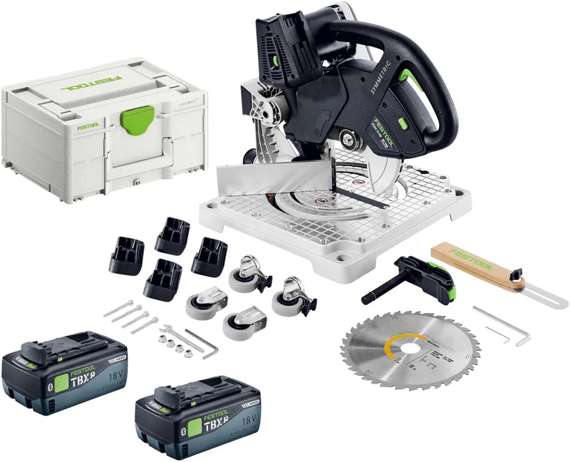 SYMC 70 EB-Basic accu-profielzaag 36 V (2 x 18 V) 216 mm + 2x accu 8,0 Ah + Systainer - zonder oplader by Festool – product image