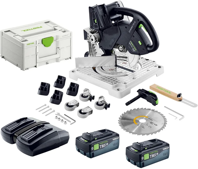 SYMC 70 EB-Basic accu-profielzaag 36 V (2 x 18 V) 216 mm + 2x accu 8,0 Ah + dubbele lader + Systainer by Festool – product image