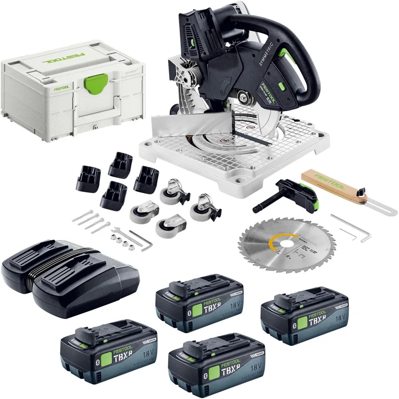 SYMC 70 EB-Basic accu-profielzaag 36 V (2 x 18 V) 216 mm + 4x accu 8,0 Ah + dubbele lader + Systainer by Festool – product image