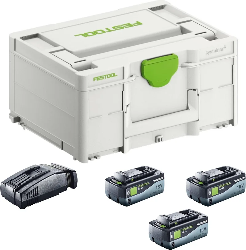 SYS 18V 3x8,0/SCA16 Energieset 3x accu 18 V 8,0 Ah ( 3x 577323 ) + lader ( 576953 ) + Systainer de Festool – image du produit