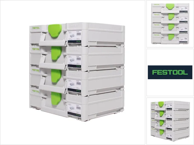 Systainer-set 4x SYS3 M 112 ( 4x 204840 ) 7,7 liter 396x296x112 mm gereedschapskoffer koppelbaar