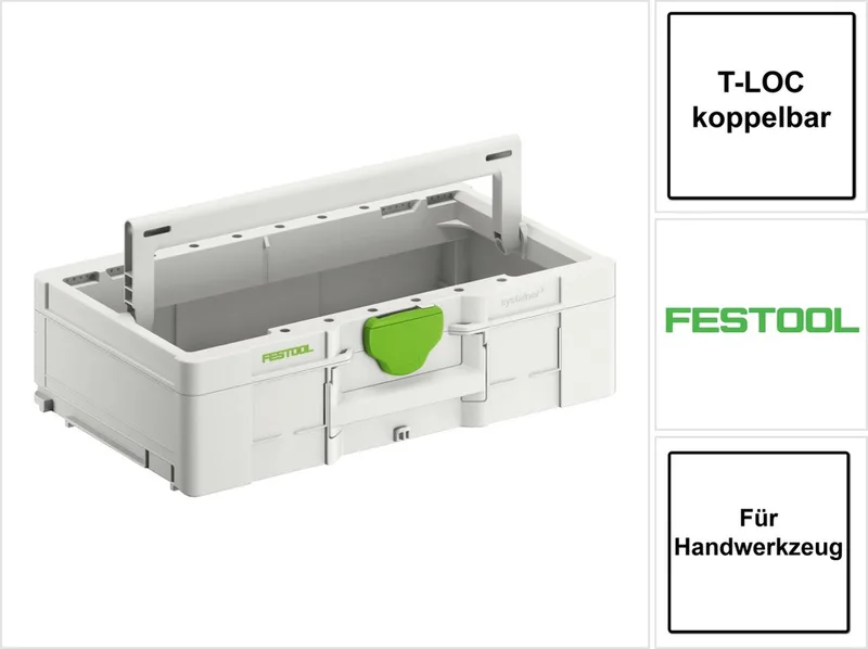 Systainer³ Serie - Gereedschapskoffer - Opvouwbare Handgreep - Verbinden met Systainer - 137mm Hoog de Festool, Vert – image du produit