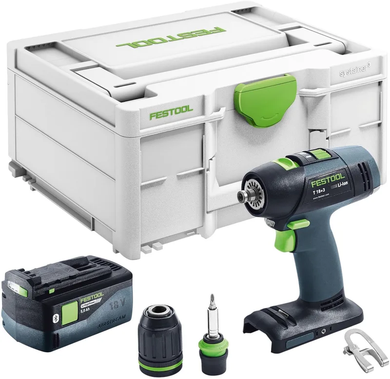 T 18+3-Basic accuboormachine 18 V 50 Nm borstelloos + 1x accu 5,0 Ah + Systainer - zonder oplader by Festool – product image