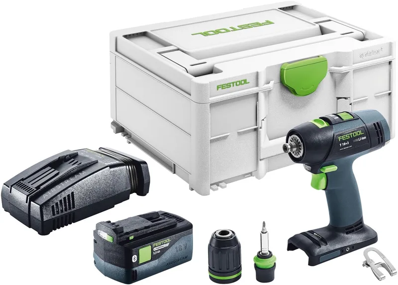 T 18+3-Basic accuboormachine 18 V 50 Nm borstelloos + 1x accu 5,0 Ah + snellader + Systainer by Festool – product image