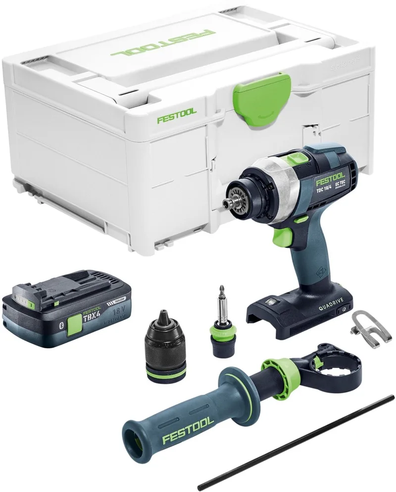 TDC 18/4-Basic accuboormachine 18 V 75 Nm borstelloos + 1x accu 4,0 Ah + Systainer - zonder oplader by Festool – product image