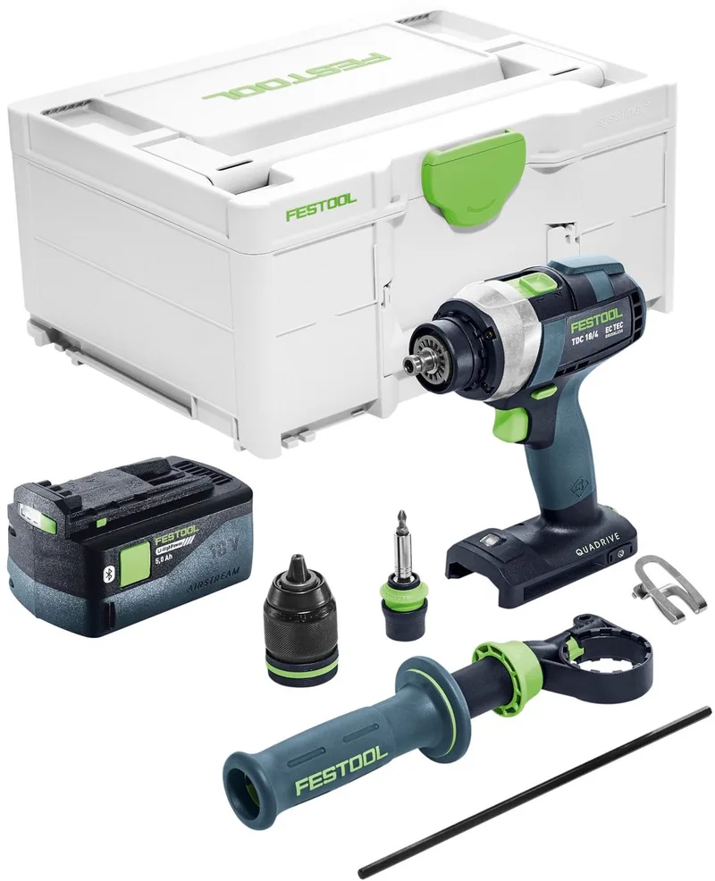 TDC 18/4-Basic accuboormachine 18 V 75 Nm borstelloos + 1x accu 5,0 Ah + Systainer - zonder oplader by Festool – product image