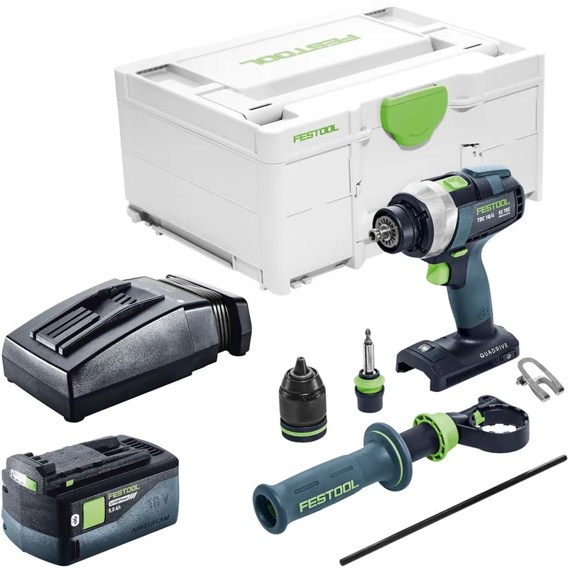 TDC 18/4-Basic accuboormachine 18 V 75 Nm borstelloos + 1x accu 5,0 Ah + oplader + Systainer by Festool – product image