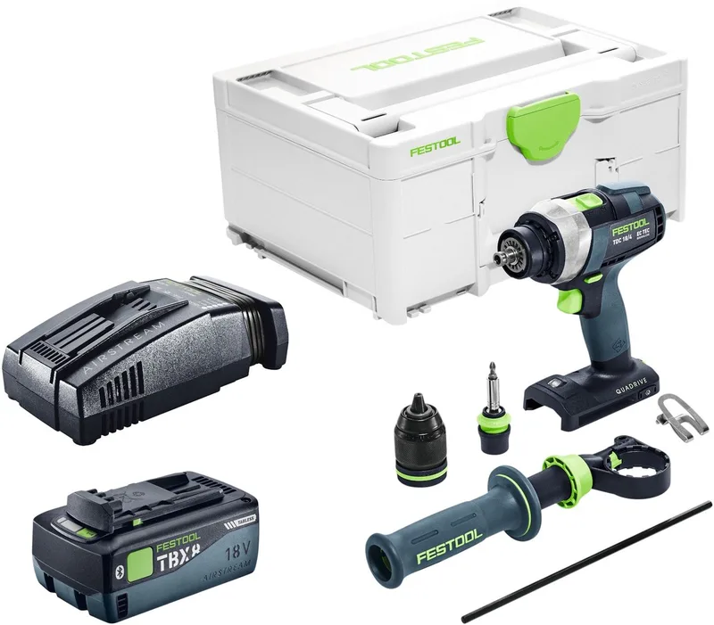 TDC 18/4-Basic accuboormachine 18 V 75 Nm borstelloos + 1x accu 8,0 Ah + snellader + Systainer de Festool – image du produit