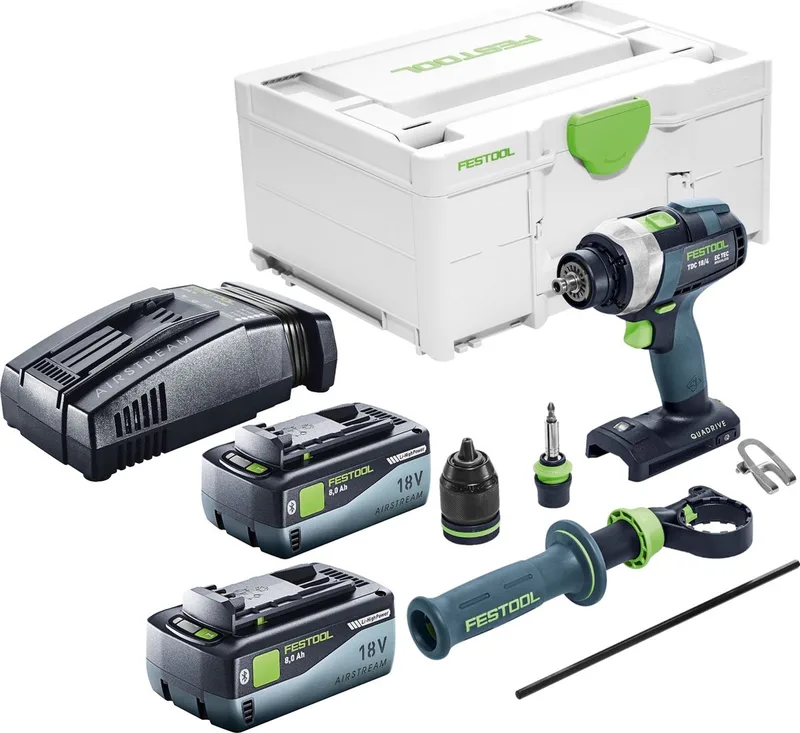 TDC 18/4 Basic accuschroefboormachine 18 V 75 Nm borstelloos + 2x accu 8.0 Ah + snellader + systainer von Festool – Produktbild