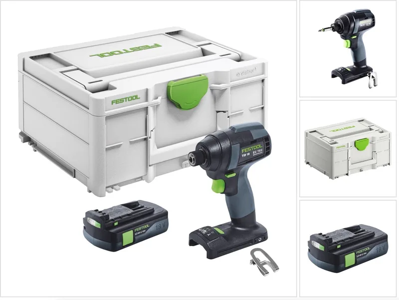 TID 18-Basic accu-slagmoersleutel 18 V 180 Nm 1/4" + 1x oplaadbare accu 3,0 Ah + systainer - zonder oplader van Festool – productafbeelding