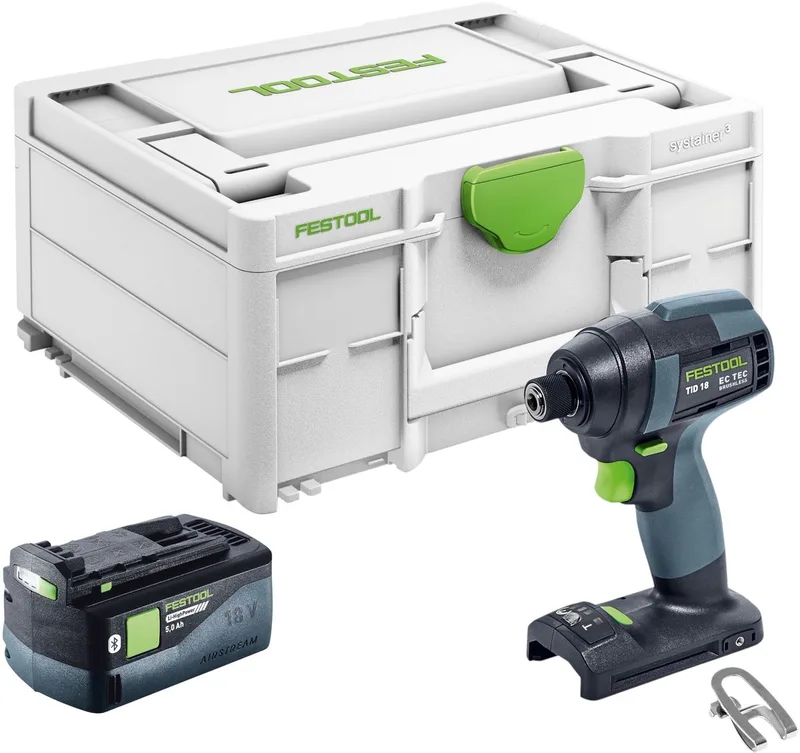 TID 18-Basic accu-slagmoersleutel 18 V 180 Nm 1/4" + 1x oplaadbare accu 5,0 Ah + systainer - zonder oplader de Festool – image du produit