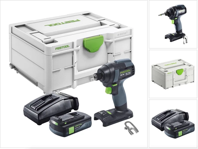 TID 18-Basic accu-slagmoersleutel 18 V 180 Nm 1/4" + 1x oplaadbare accu 3,0 Ah + lader + systainer von Festool – Produktbild