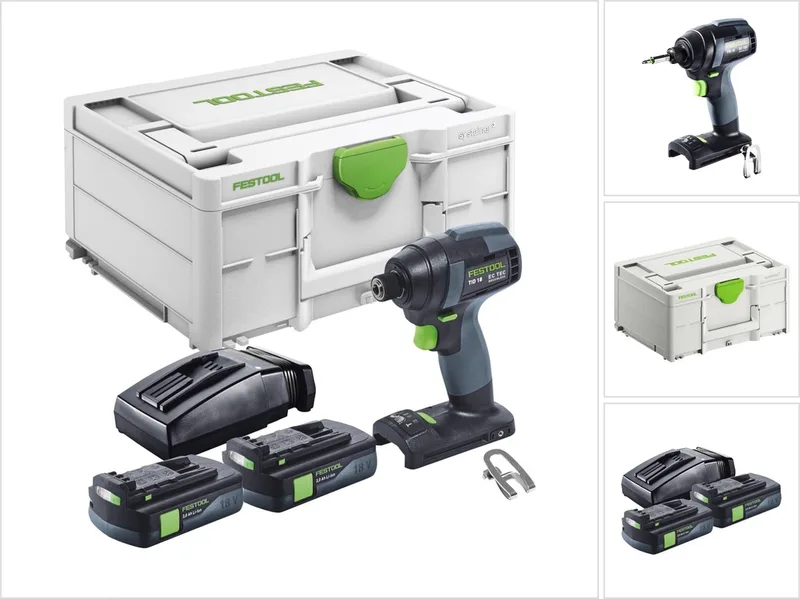 TID 18-Basic accu-slagmoersleutel 18 V 180 Nm 1/4" + 2x oplaadbare accu 3,0 Ah + lader + systainer de Festool – image du produit