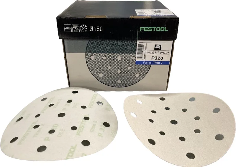 Titan 2 Schuurschijf art. 496639 - P320 - diameter 150 mm - Prijs per doos ( inhoud 100 stuks) de Festool – image du produit