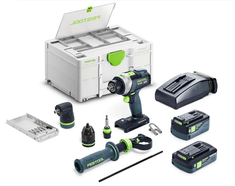 TPC 18/4 4,0/5,0 I-Set QUADRIVE Accu klop-/schroefboormachine 18V 4.0/5.0Ah in Systainer - 577621 von Festool – Produktbild 1 von 2