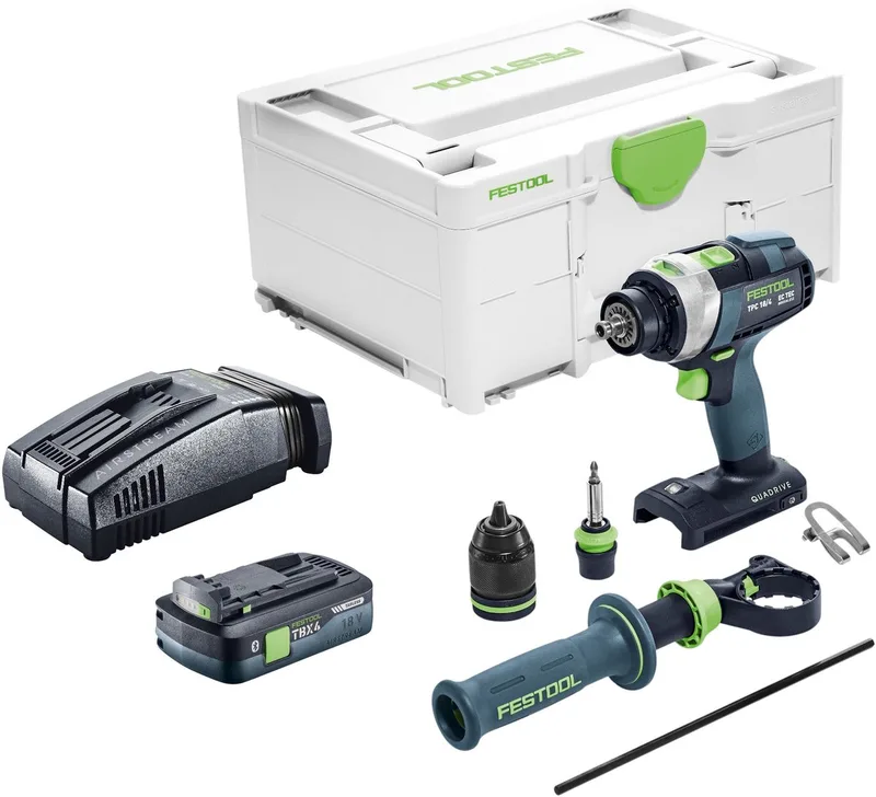 TPC 18/4-Basic accu-klopboormachine 18 V 75 Nm borstelloos + 1x accu 4,0 Ah + snellader + Systainer by Festool – product image