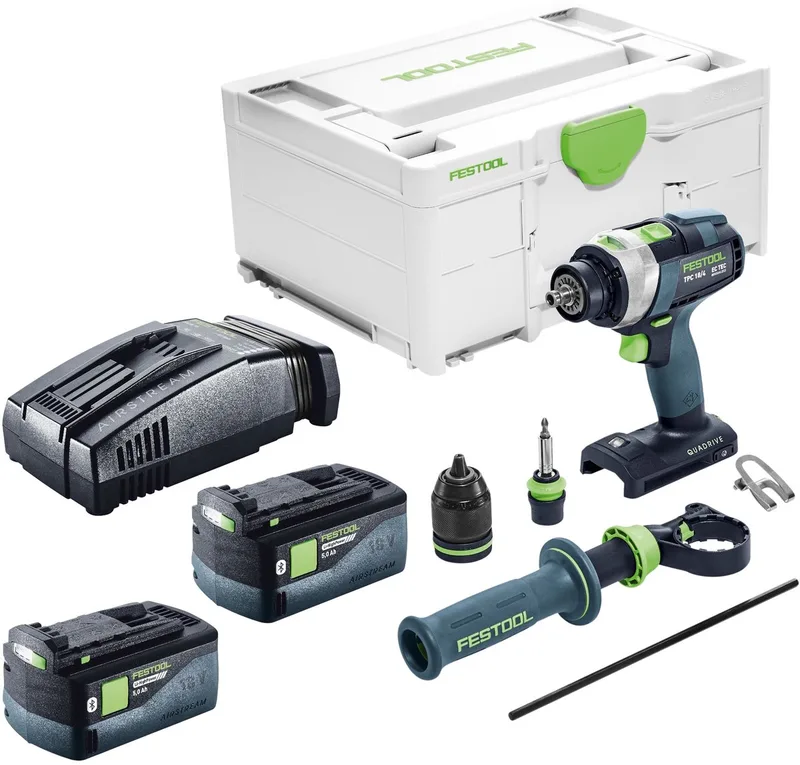 TPC 18/4-Basic accu-slagboormachine 18 V 75 Nm + 2x accu 5,0 Ah + snellader + Systainer von Festool – Produktbild