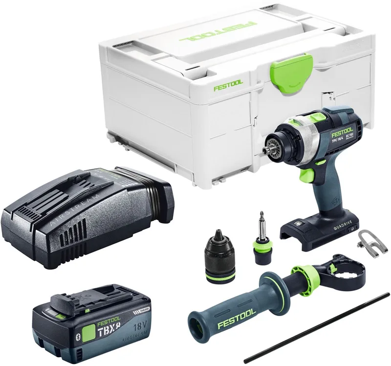 TPC 18/4-Basic accu-slagboormachine 18 V 75 Nm borstelloos + 1x accu 8,0 Ah + snellader + Systainer by Festool – product image