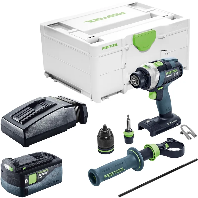 TPC 18/4-Basic accu-slagboormachine 18 V 75 Nm borstelloos + 1x accu 5,0 Ah + oplader + Systainer by Festool – product image