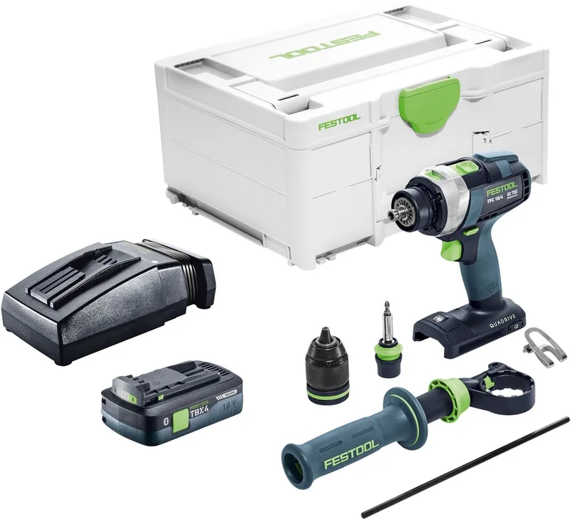 TPC 18/4-Basic accu-slagboormachine 18 V 75 Nm borstelloos + 1x accu 4,0 Ah + oplader + Systainer by Festool – product image
