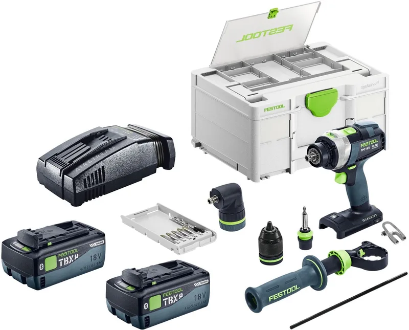 TPC 18/4-Basic-Set accu-slagboormachine 18 V 75 Nm borstelloos + 2x accu 8,0 Ah + snellader + Systainer van Festool – productafbeelding