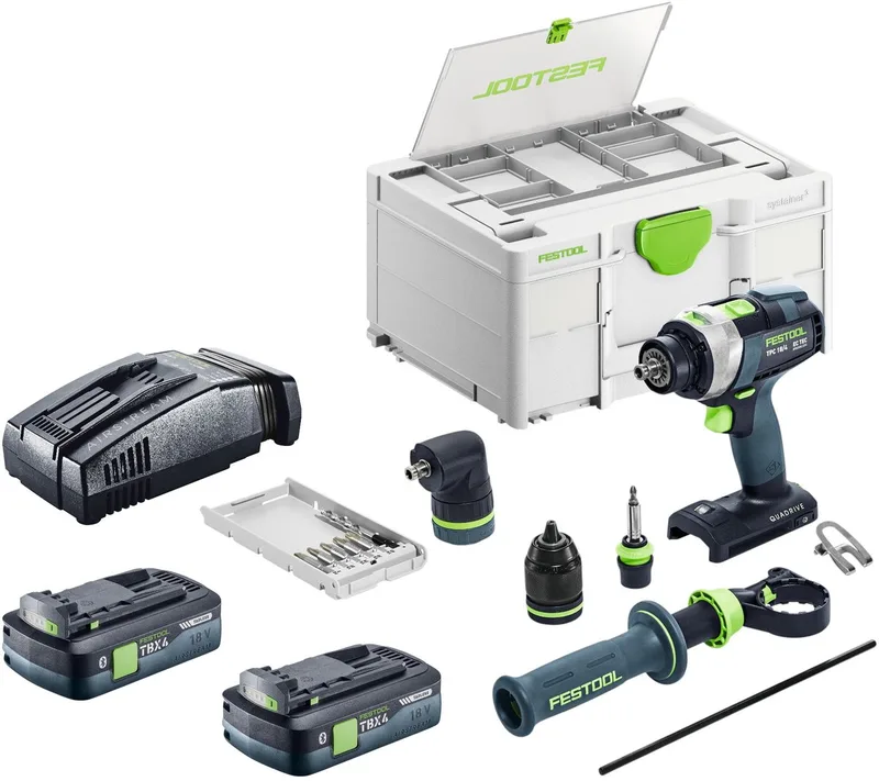 TPC 18/4-Basic-Set accu-slagboormachine 18 V 75 Nm borstelloos + 2x accu 4,0 Ah + snellader + Systainer by Festool – product image