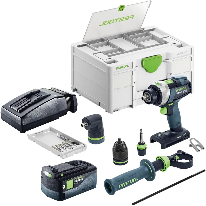 TPC 18/4-Basic-Set accu-slagboormachine 18 V 75 Nm borstelloos + 1x accu 5,0 Ah + oplader + Systainer by Festool – product image
