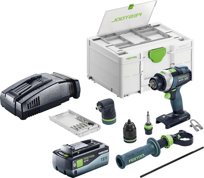 TPC 18/4 Basic Set accu-slagboormachine 18 V 75 Nm borstelloos + 1x accu 8.0 Ah + snellader + systainer by Festool – product image