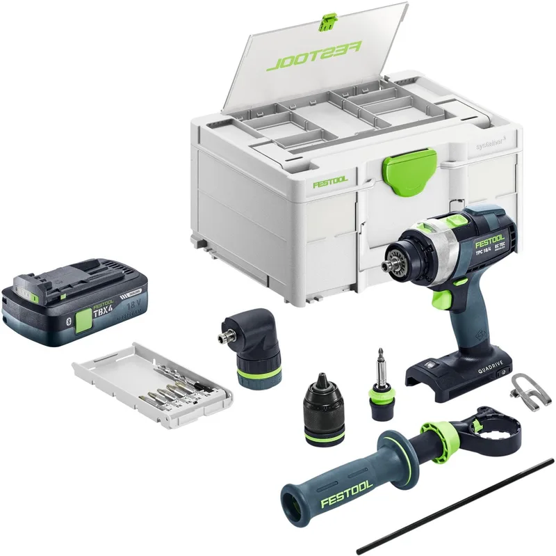 TPC 18/4-Basic-Set accu-slagboormachine 18 V 75 Nm borstelloos + 1x accu 4,0 Ah + Systainer - zonder oplader by Festool – product image