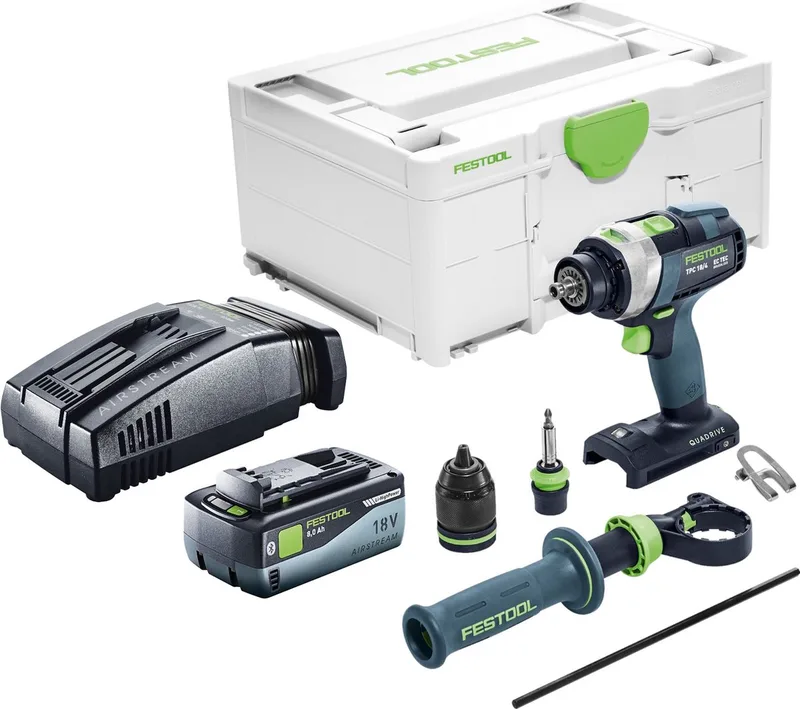 TPC 18/4 I-Basic accu klopboormachine 18 V 75 Nm + 1x accu 8.0 Ah + snellader + systainer von Festool – Produktbild
