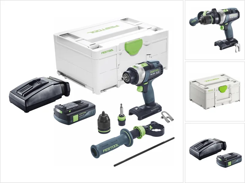 TPC 18/4 I-Basic accu klopboormachine 18 V 75 Nm borstelloos + 1x accu 3.0 Ah + lader + systainer van Festool – productafbeelding