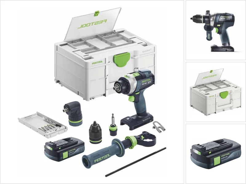 TPC 18/4 I-Basic-Set accu-slagboormachine 18 V 75 Nm borstelloos + 1x accu 3.0 Ah + systainer - zonder oplader van Festool – productafbeelding