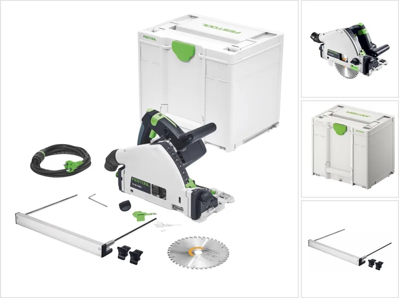TS 55 FEBQ-Plus-PA Invalzaag 1200 W 160 mm + parallelaanslag PA-TS 55 + Systainer van Festool – productafbeelding