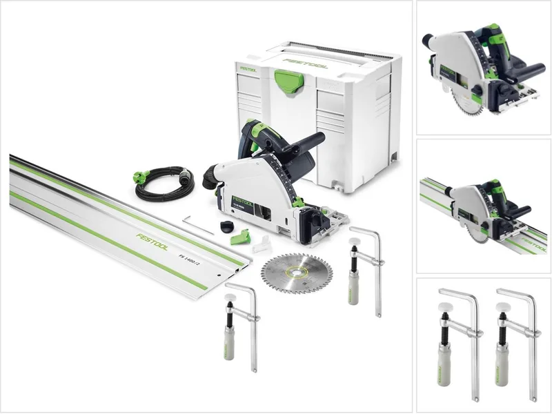 TS 55 REBQ-PLUS-FS inlegzaag 1200 W 160 mm + 2x klemmen + 1x FS 1400/2 + Systainer by Festool – product image