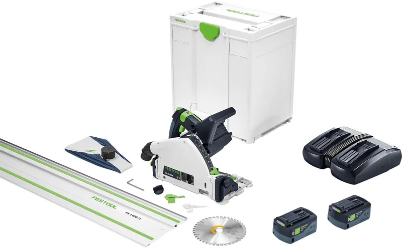 TSC 55 5,0 KEBI-Plus/XL-FS Accu Invalcirkelzaag 18V 5.0Ah in Systainer met Geleiderail FS 1400/2 - 577391 van Festool – productafbeelding