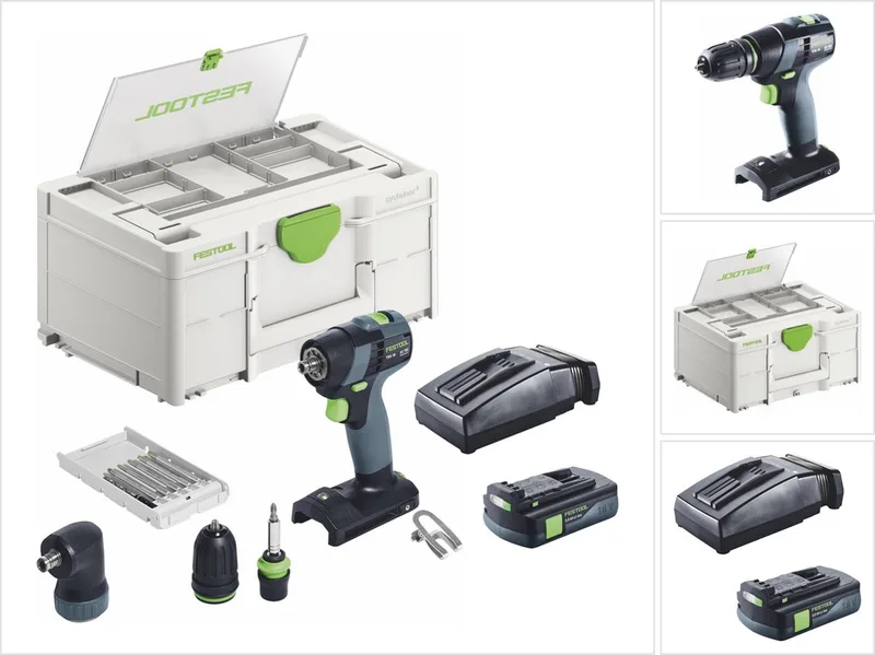 TXS 18-basisset accuboormachine 18 V 40 Nm borstelloos + 1x accu 3,0 Ah + oplader + Systainer von Festool – Produktbild