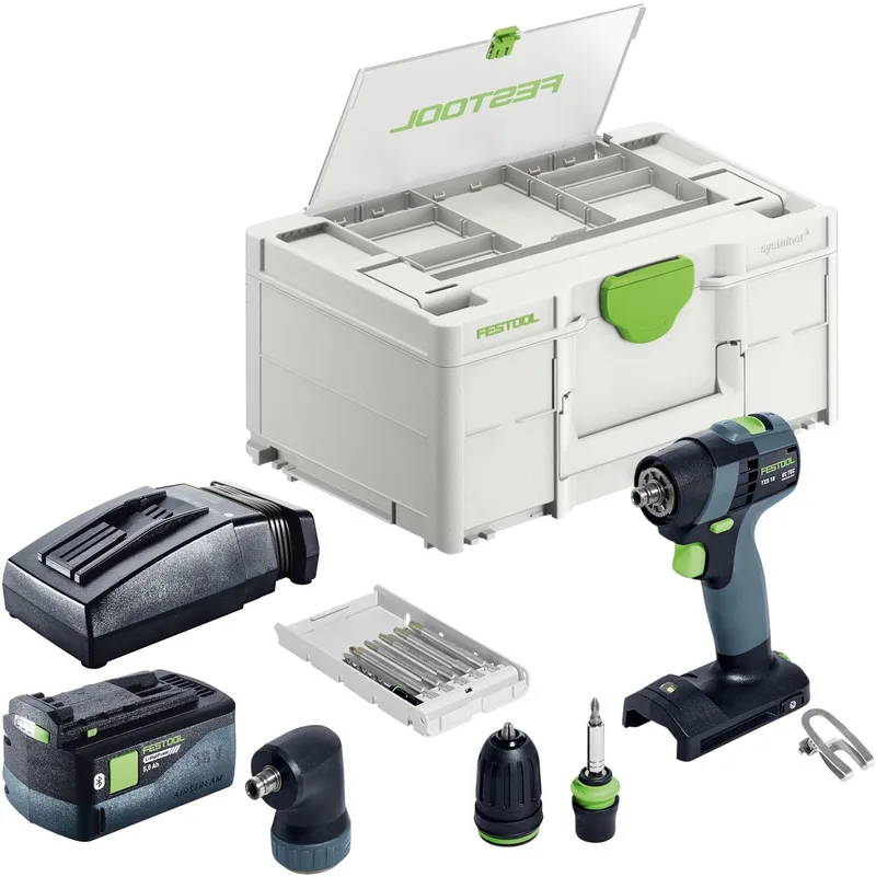 TXS 18-basisset accuboormachine 18 V 40 Nm borstelloos + 1x accu 5,0 Ah + oplader + Systainer de Festool – image du produit