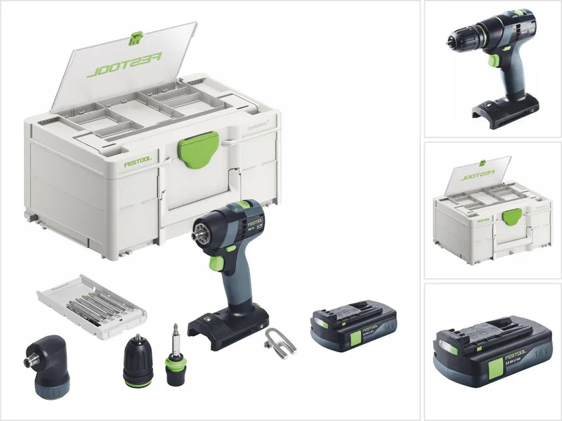 TXS 18-basisset accuboormachine 18 V 40 Nm borstelloos + 1x accu 3,0 Ah + Systainer - zonder oplader de Festool – image du produit
