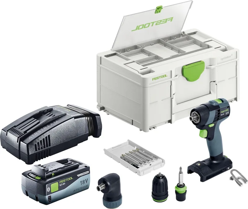 TXS 18-basisset accuboormachine 18 V 40 Nm borstelloos + 1x accu 8,0 Ah + snellader + Systainer by Festool – product image
