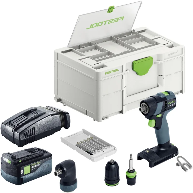 TXS 18-basisset accuboormachine 18 V 40 Nm borstelloos + 1x accu 5,0 Ah + snellader + Systainer de Festool – image du produit