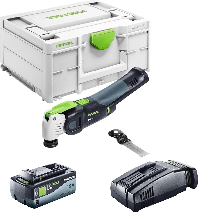 VECTURO OSC 18 Basic accuschroefboormachine 18 V Starlock Max Brushless + 1x accu 8.0 Ah + snellader + systainer van Festool – productafbeelding