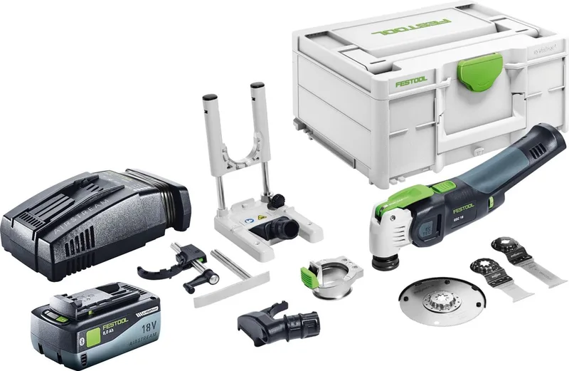 VECTURO OSC 18 Basic Set snoerloos oscillerend gereedschap 18 V Starlock Max Brushless + 1x accu 8.0 Ah + snellader + systainer by Festool – product image