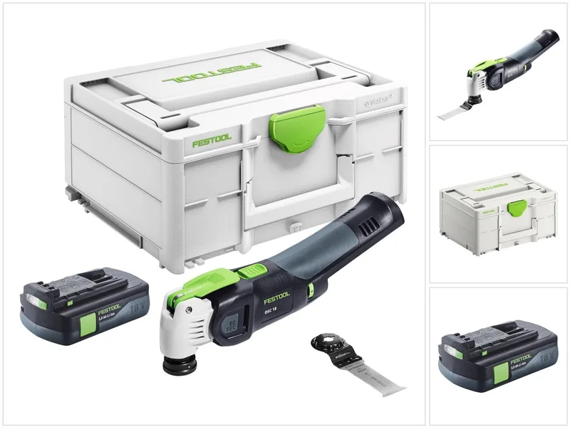 VECTURO OSC 18 E-Basic accu-oscillator 18 V Starlock Max Brushless + 1x accu 3.0 Ah + systainer - zonder oplader van Festool – productafbeelding