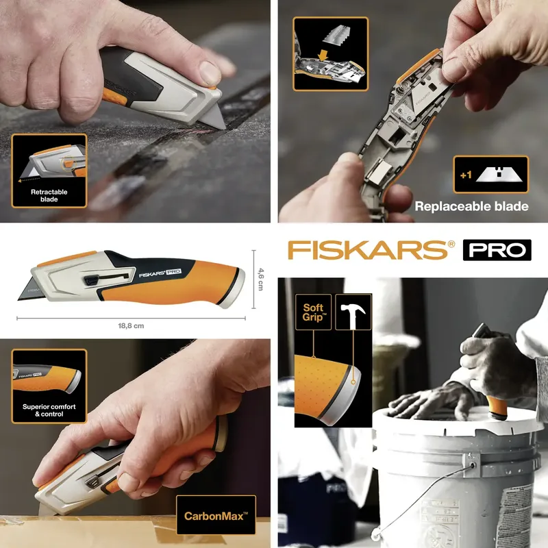 Fiskars 1027223 CarbonMax™ Universalmesser mit einziehbarer Klinge 1 St. fra Fiskars – produktbillede 2 af 3