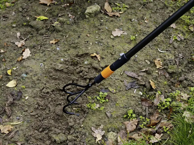 Quikfit Hark - Tuingereedschap - Onkruidverwijderaars - Drietand Hark van Gehard Staal de Fiskars – image du produit 2 sur 3