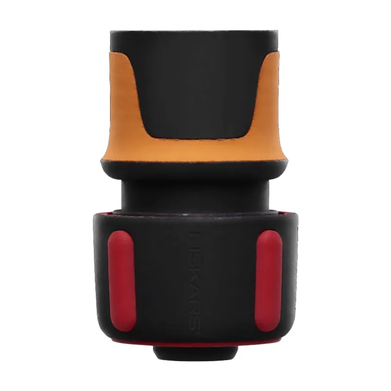 Raccord de tuyau d’arrosage, points de contact SoftGrip, taille universelle, Ø 1,9 cm (3/4 po), 40 g, Noir/Orange/Rouge, 1027074 by Fiskars – product image